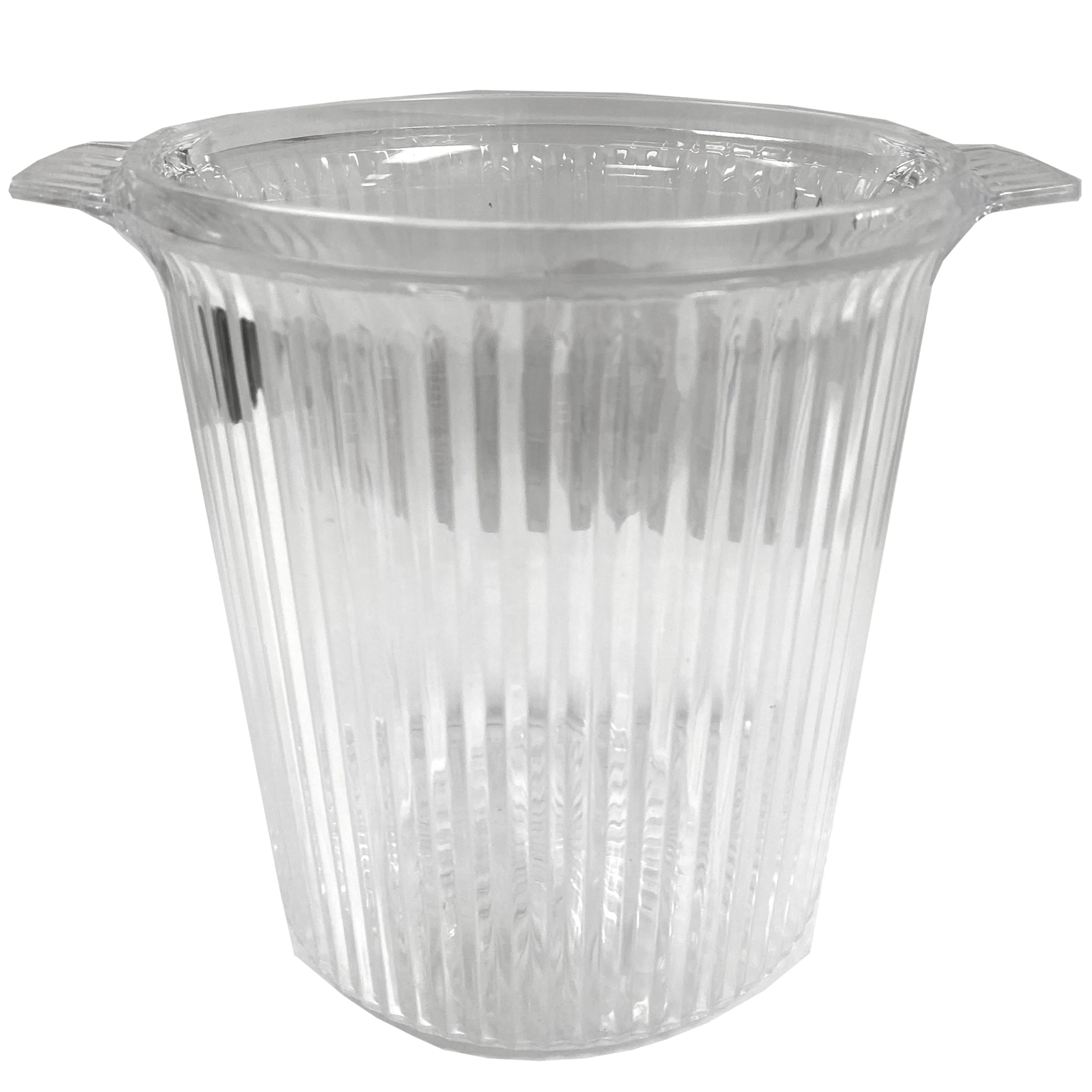 12 Lot Clear Acrylic Ice Bucket Beverage Tub Wine Champagne Chiller Cooler 6.5"