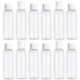 12 Pack Plastic Empty Toiletry Bottles 60ml Containers for Travel Essential Oil