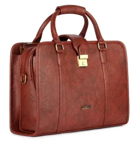 15.6-Inch Vegan Leather Laptop Bag - Professional Style | Slim Cushioned Sleeve | Tan
