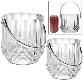2 Ice Bucket Server Clear Crystal Bowl Cooler Plastic Wine Chiller BPA Free 40oz