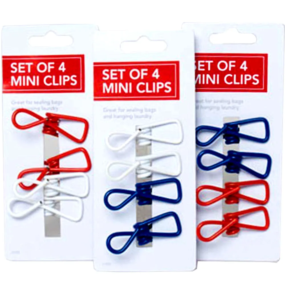 24 Multi Purpose Mini Clips Wire Clamp Metal Food Sealing Bag Snack Chip Holder
