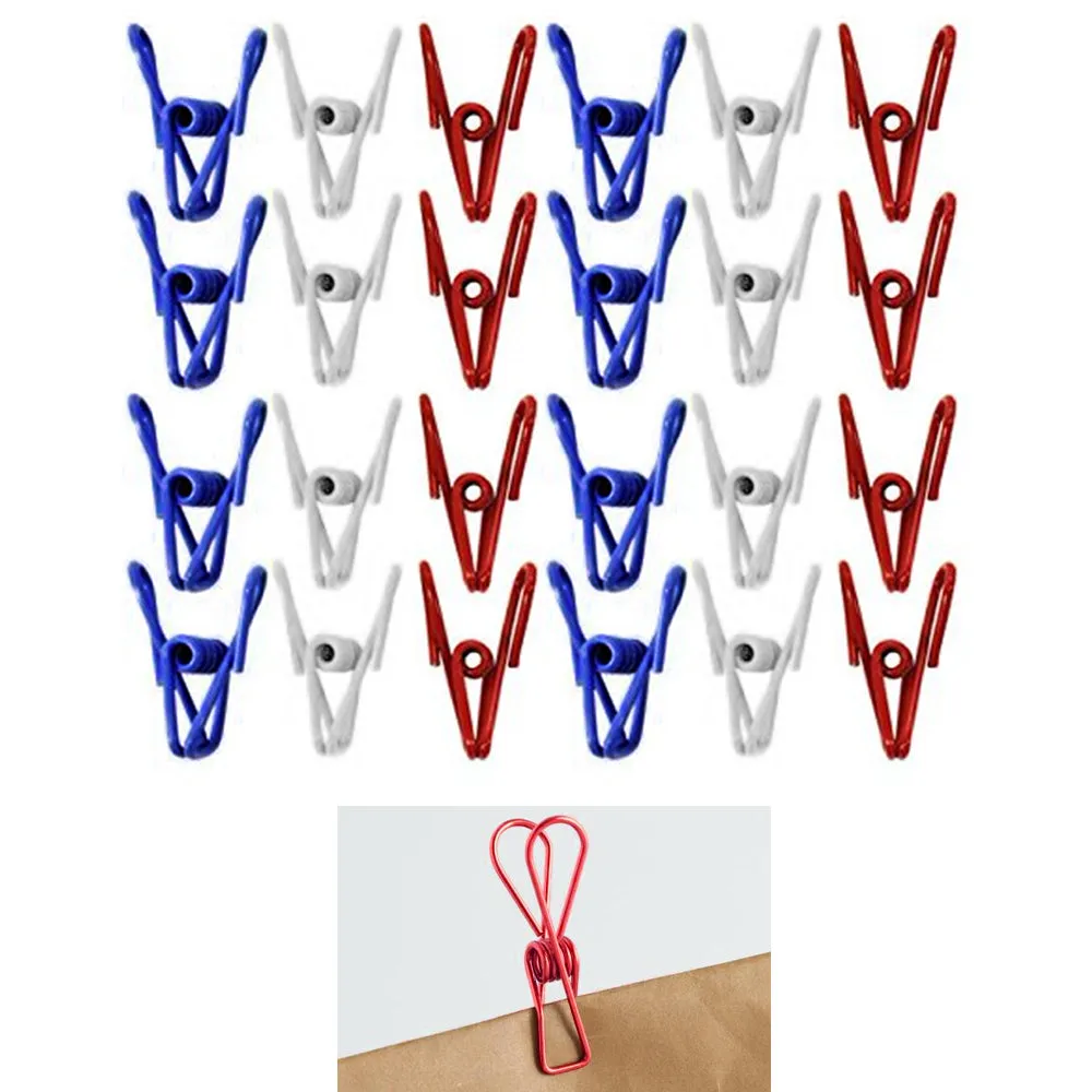24 Multi Purpose Mini Clips Wire Clamp Metal Food Sealing Bag Snack Chip Holder