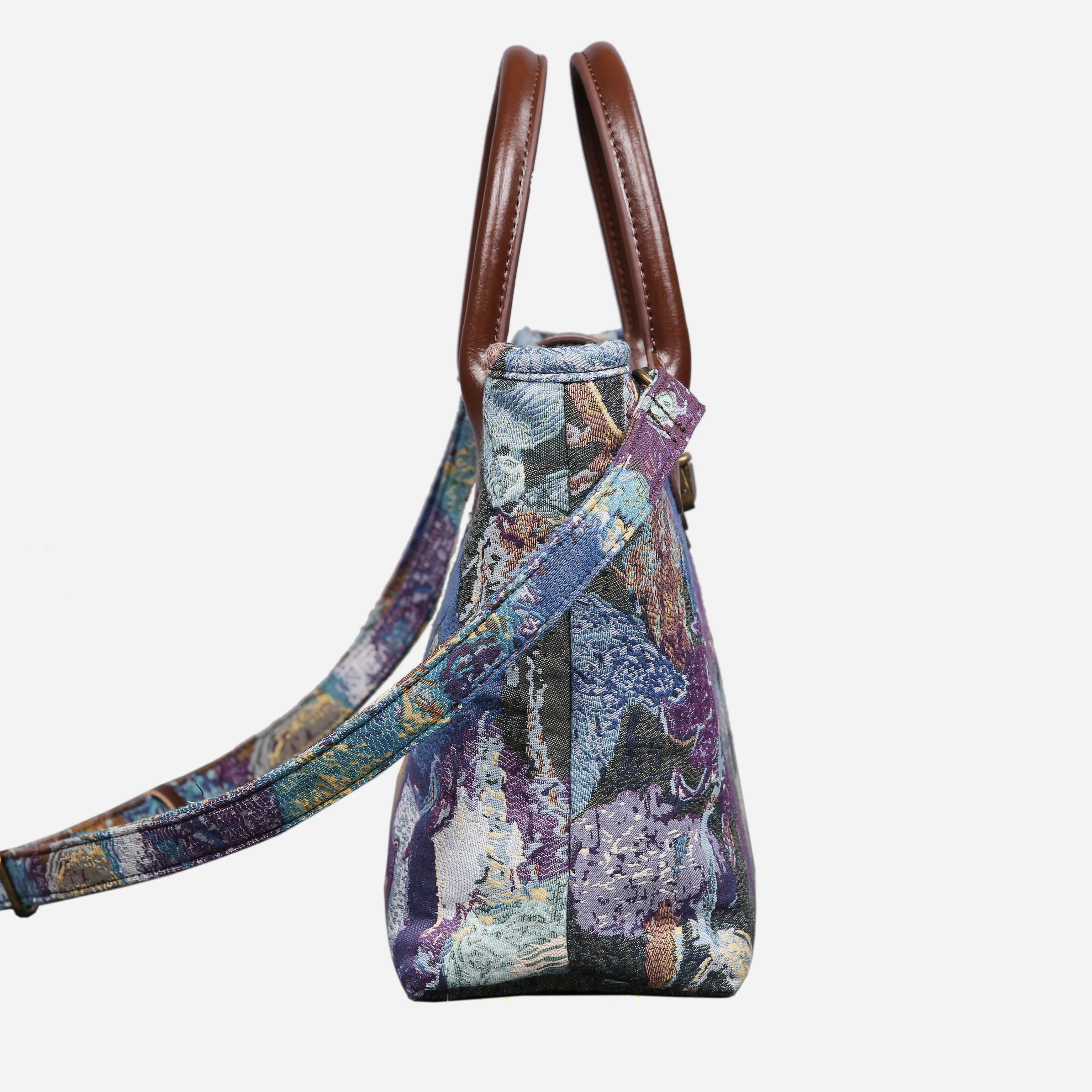 Abstract Blue Tuck Lock Carpet Satchel
