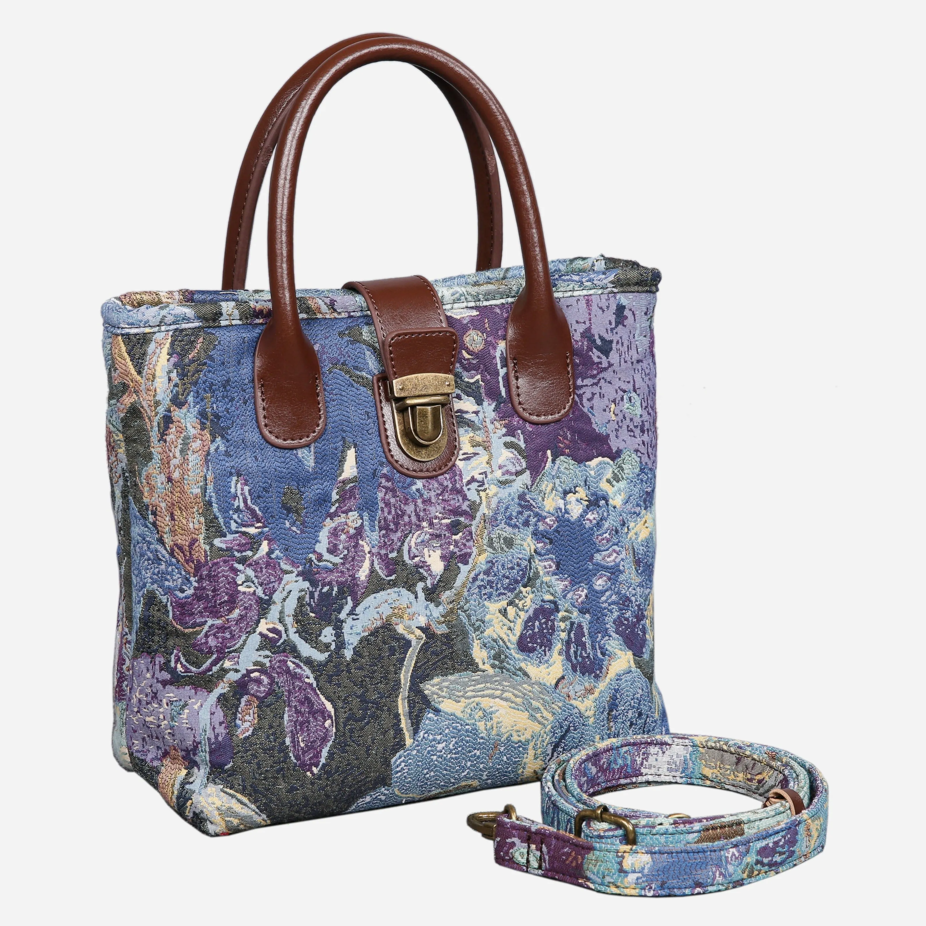 Abstract Blue Tuck Lock Carpet Satchel