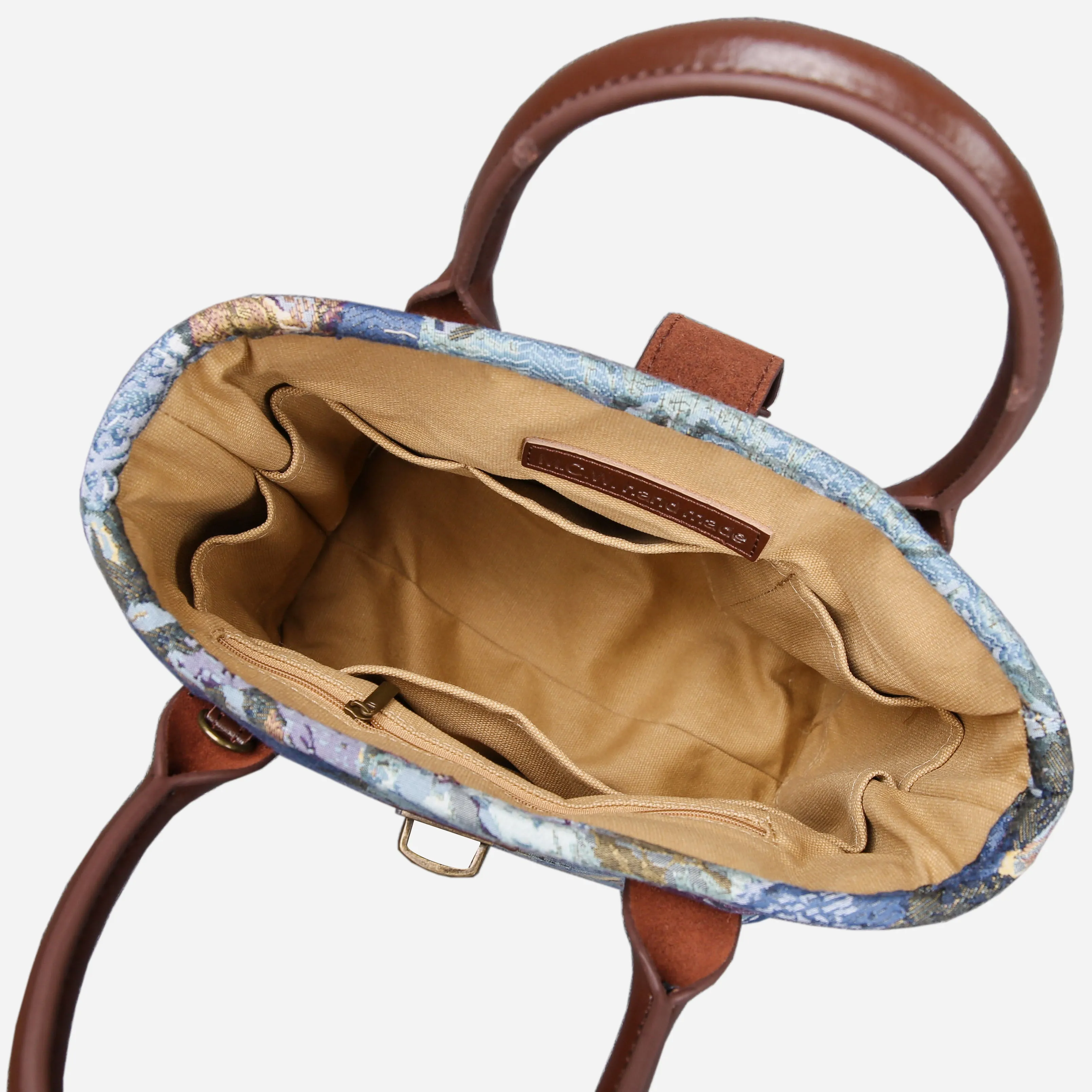 Abstract Blue Tuck Lock Carpet Satchel