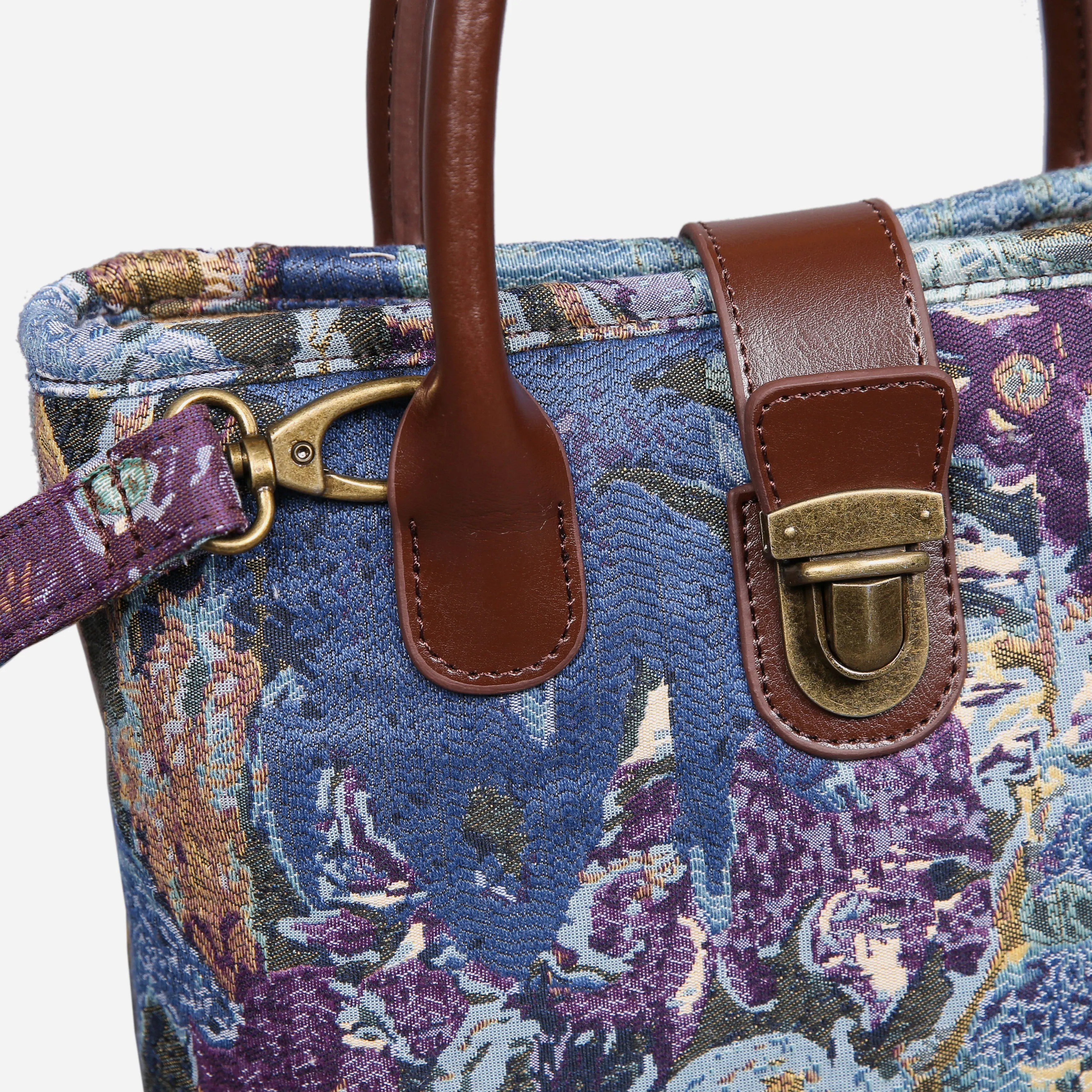 Abstract Blue Tuck Lock Carpet Satchel