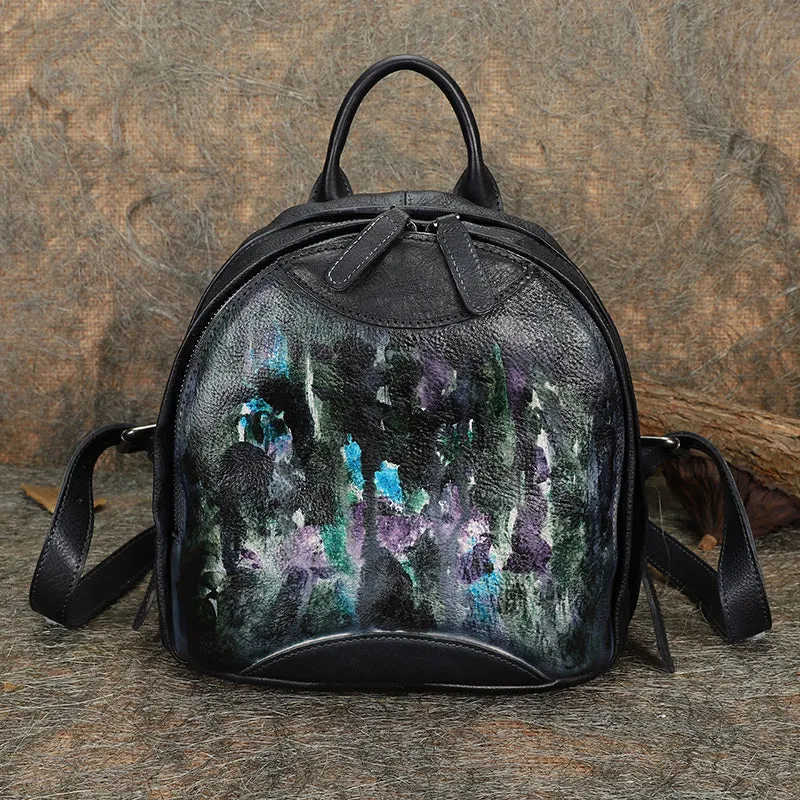 Best Leather Rucksack Bag Womens Vintage Small School Backpacks Leather Backpack Purse