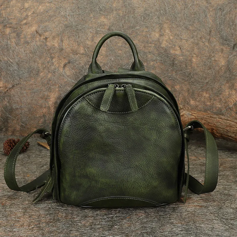 Best Leather Rucksack Bag Womens Vintage Small School Backpacks Leather Backpack Purse