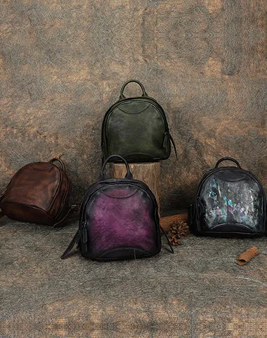 Best Leather Rucksack Bag Womens Vintage Small School Backpacks Leather Backpack Purse