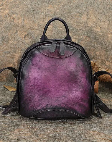 Best Leather Rucksack Bag Womens Vintage Small School Backpacks Leather Backpack Purse