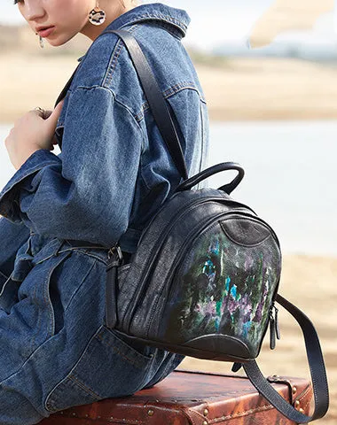 Best Leather Rucksack Bag Womens Vintage Small School Backpacks Leather Backpack Purse