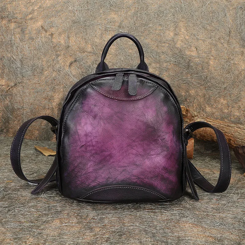 Best Leather Rucksack Bag Womens Vintage Small School Backpacks Leather Backpack Purse