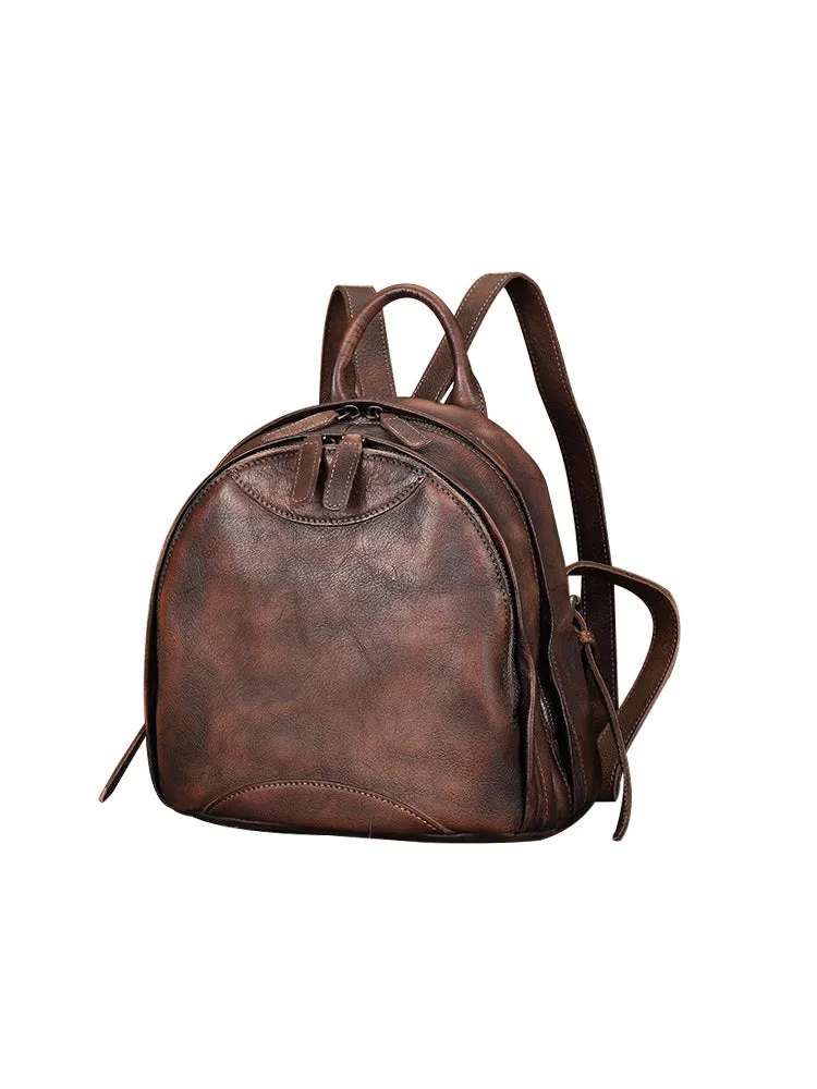 Best Leather Rucksack Bag Womens Vintage Small School Backpacks Leather Backpack Purse