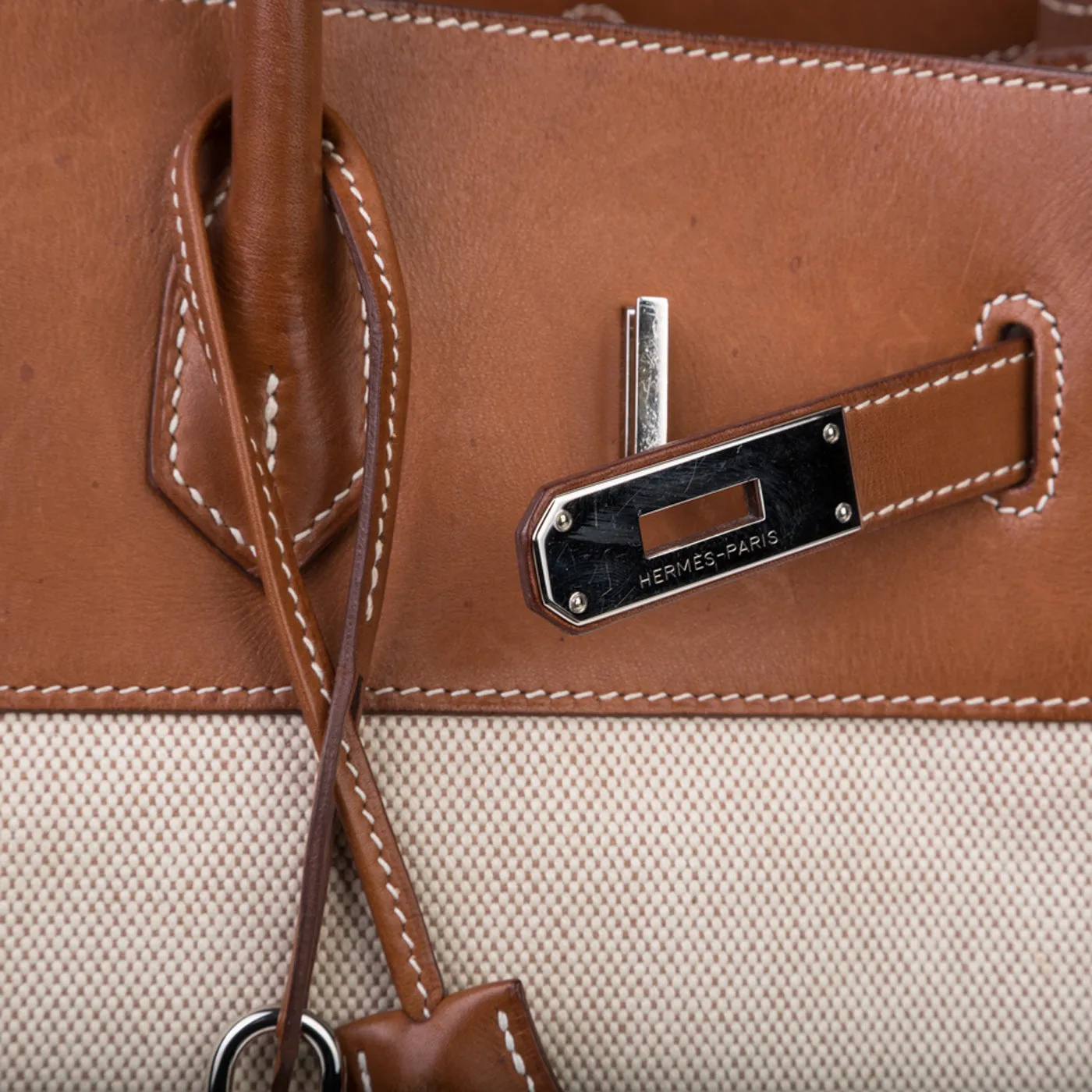 Birkin 35 - Barenia and Ecru Canvas