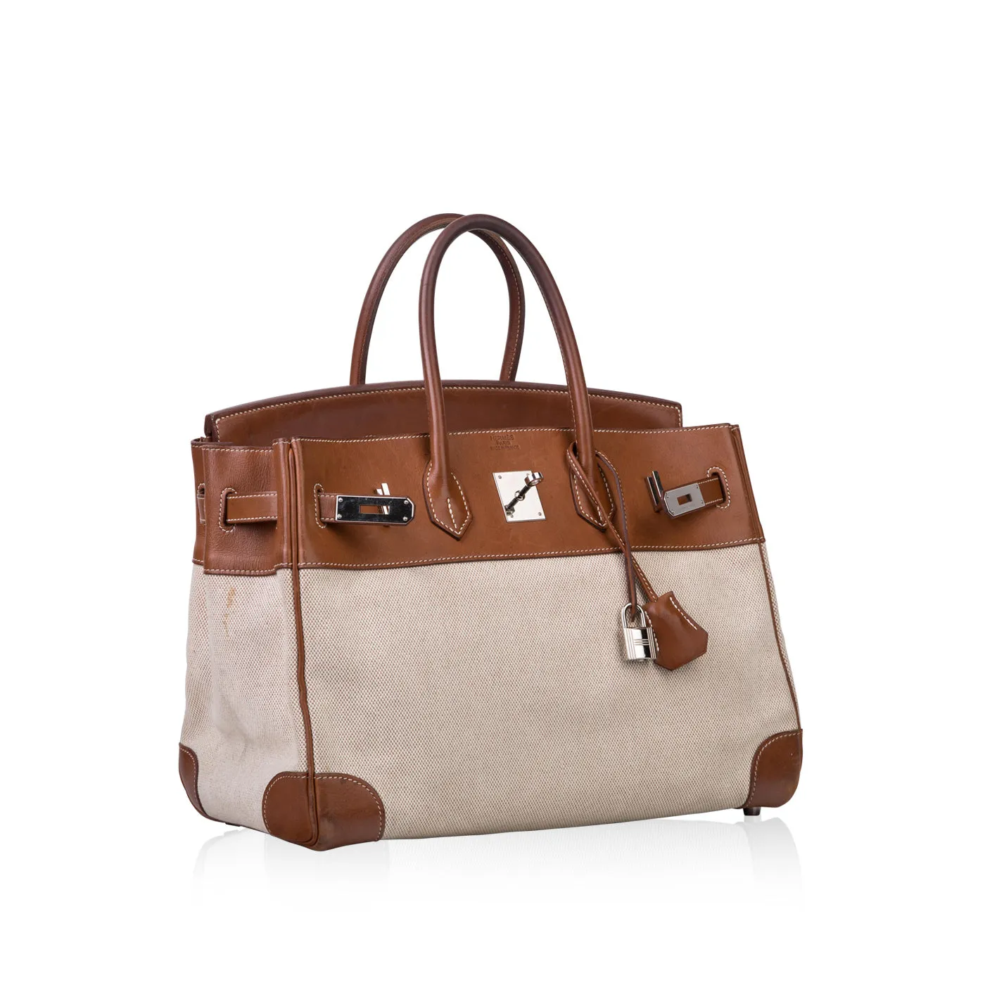 Birkin 35 - Barenia and Ecru Canvas