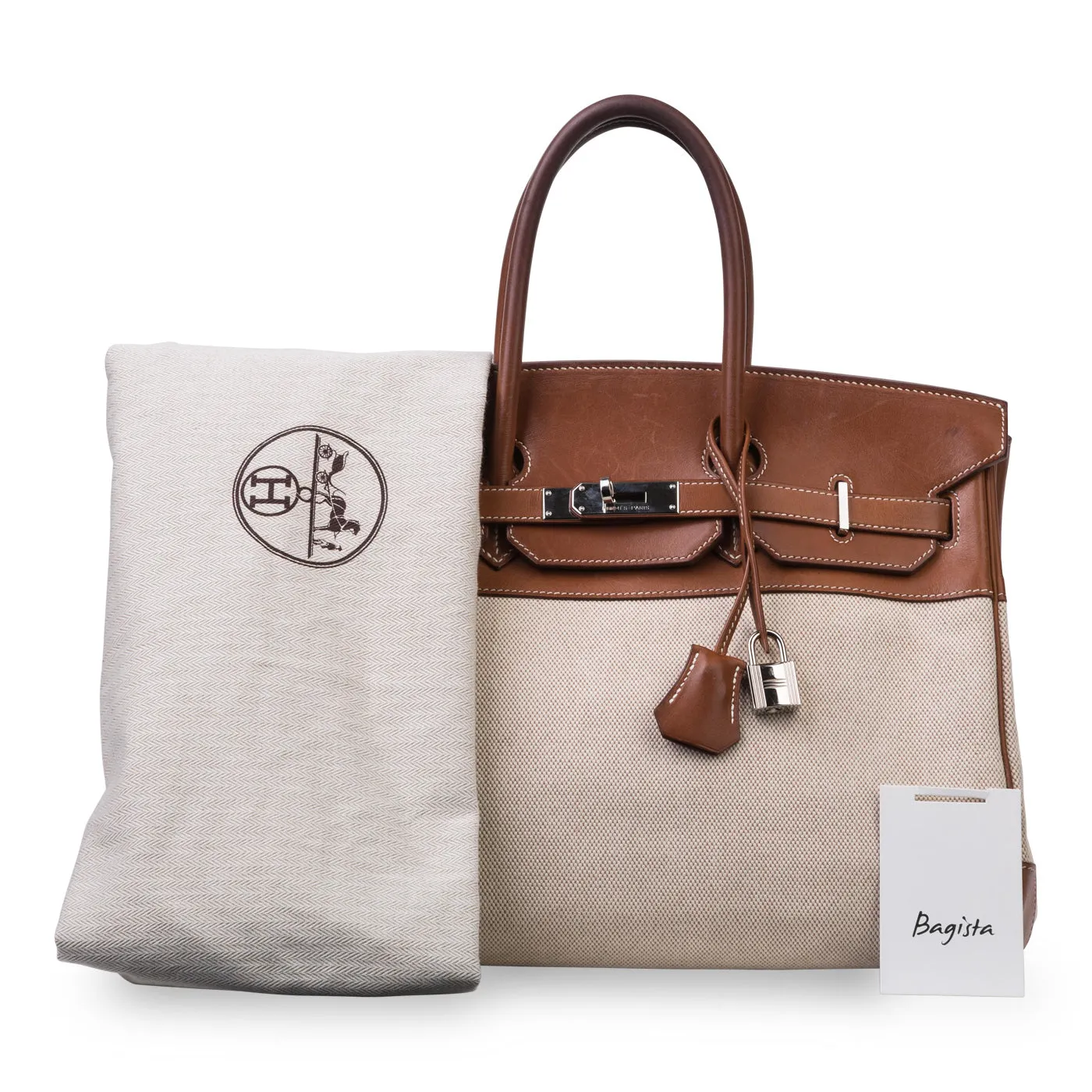 Birkin 35 - Barenia and Ecru Canvas