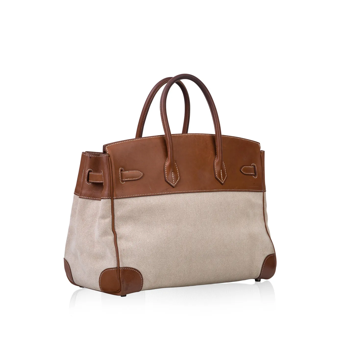 Birkin 35 - Barenia and Ecru Canvas