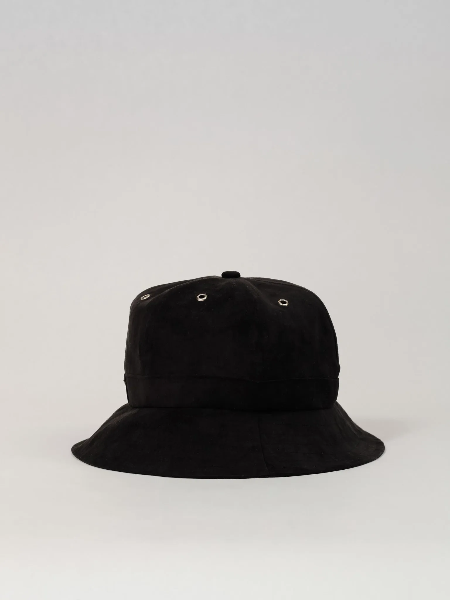 Black suede 6 panel bucket