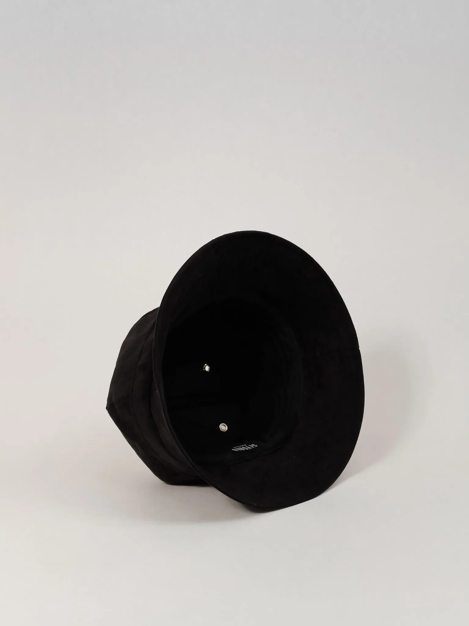 Black suede 6 panel bucket