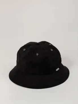 Black suede 6 panel bucket