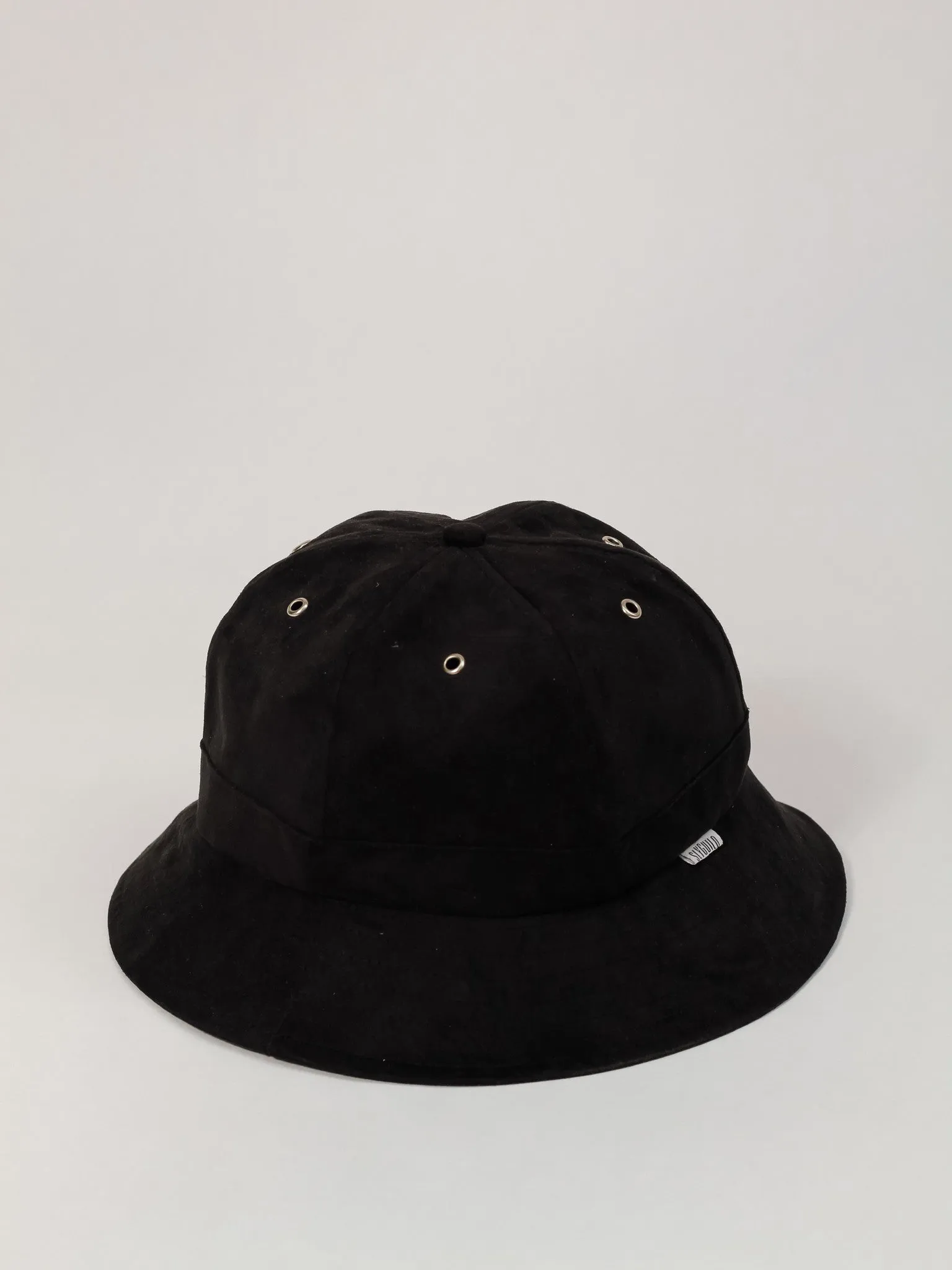 Black suede 6 panel bucket