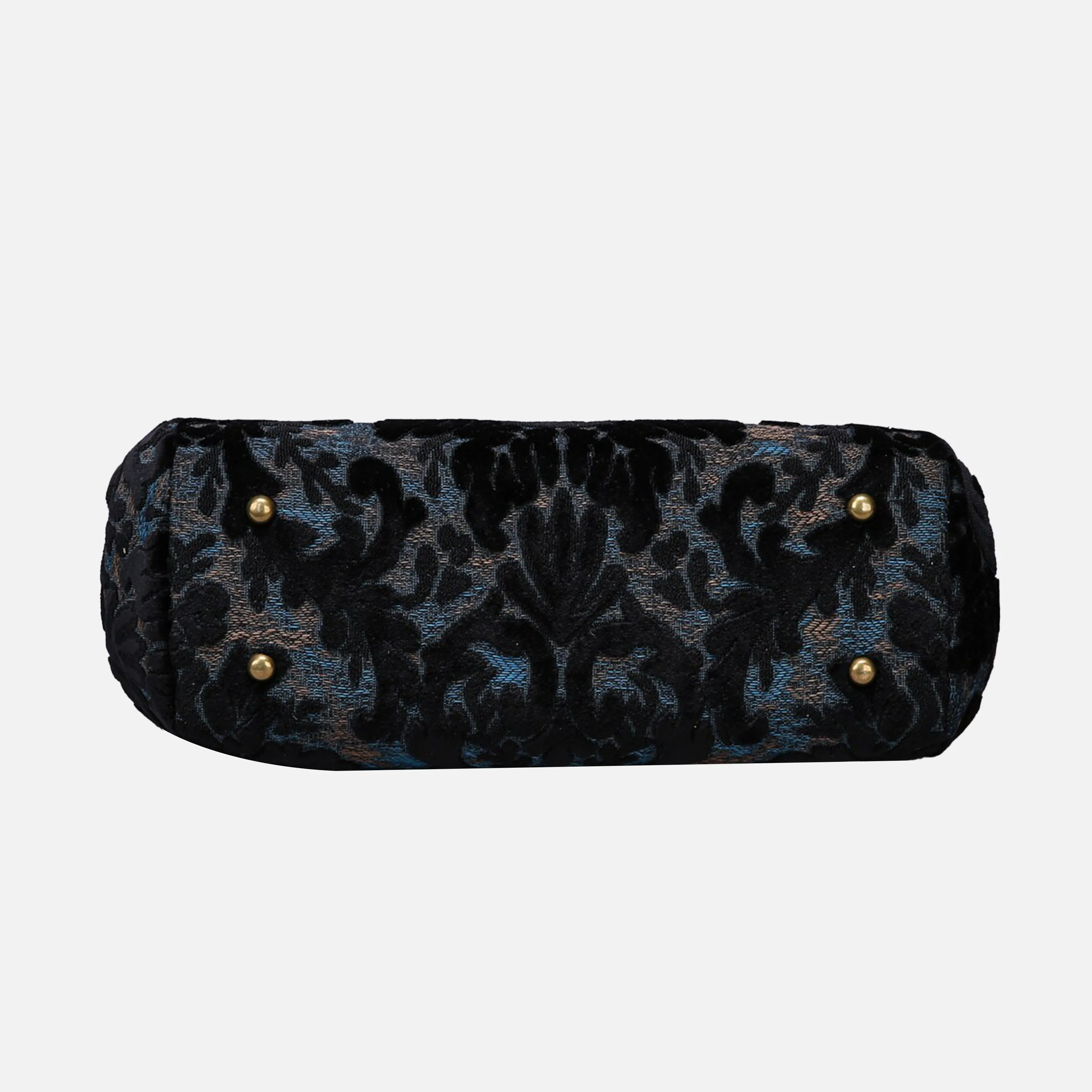 Burnout Velvet Black Top Handle Purse