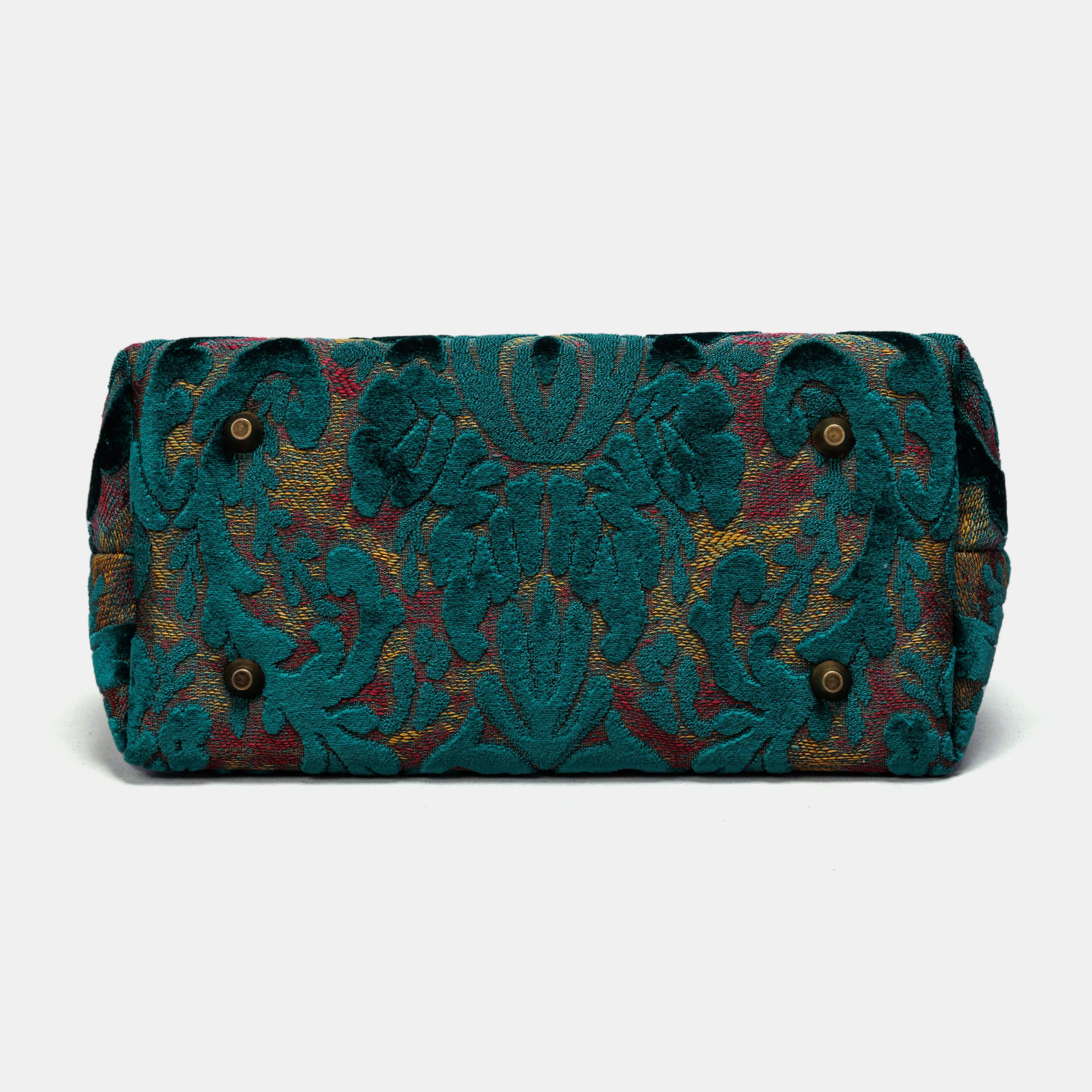 Burnout Velvet Jade Green Carpet Satchel