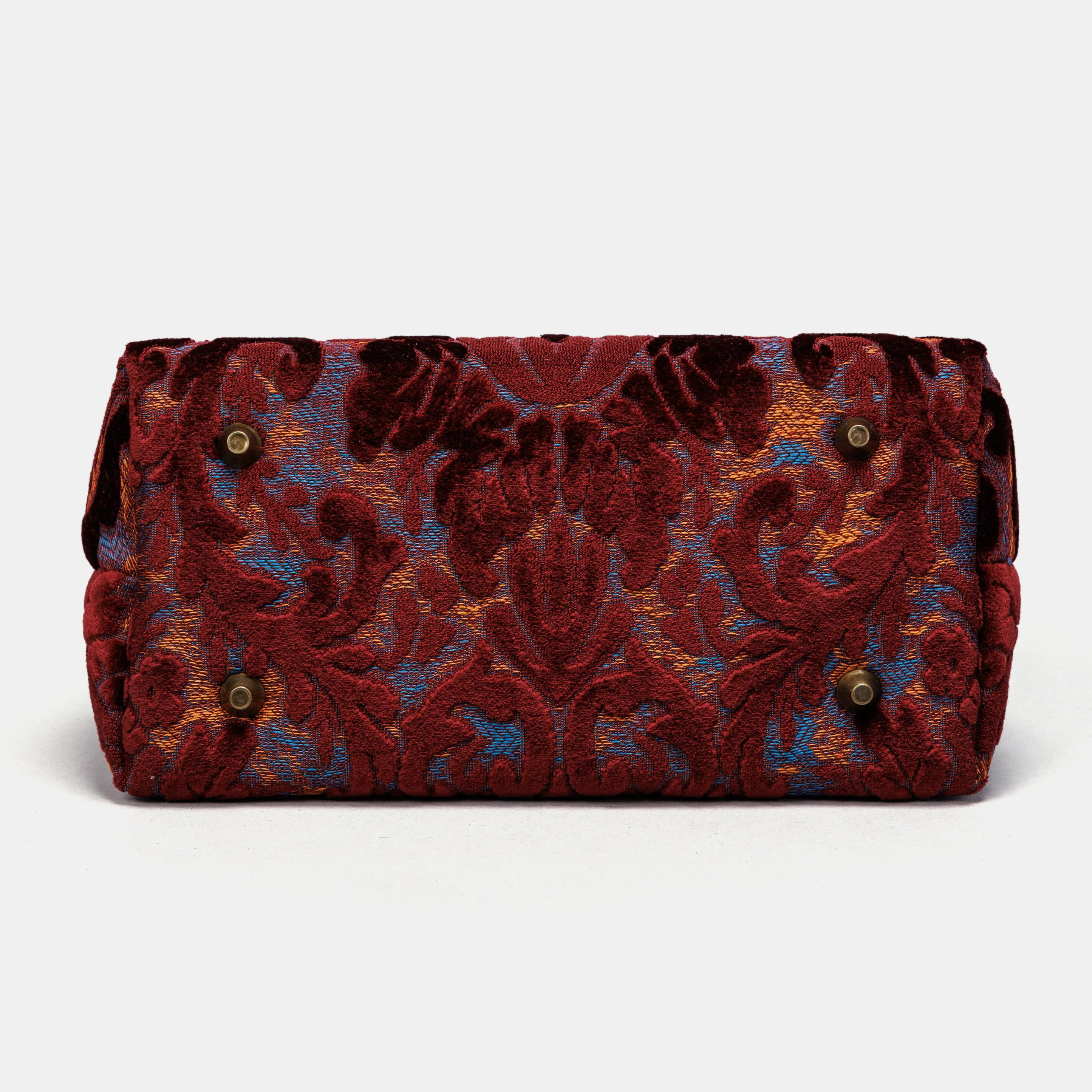 Burnout Velvet Wine Carpet Satchel