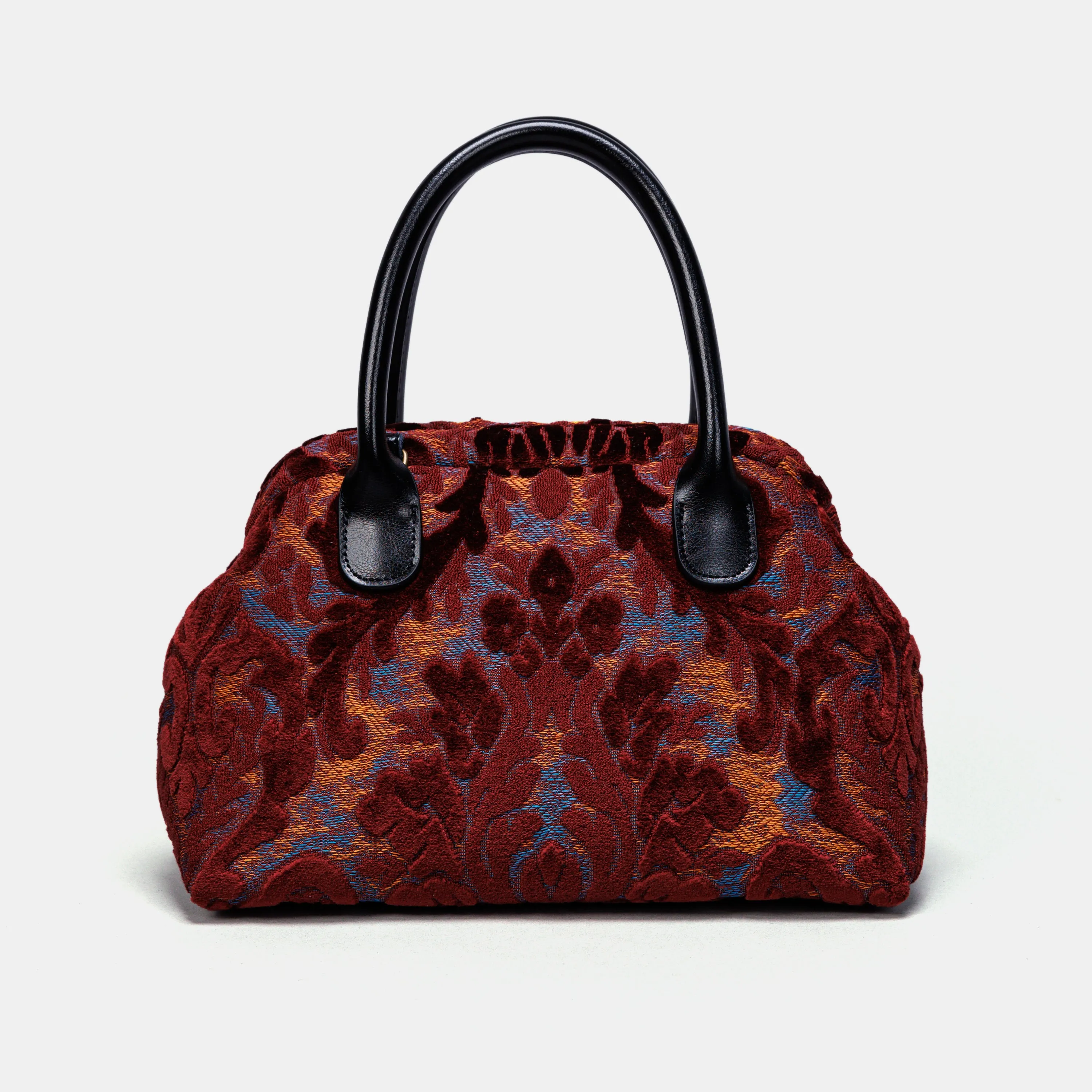 Burnout Velvet Wine Carpet Satchel