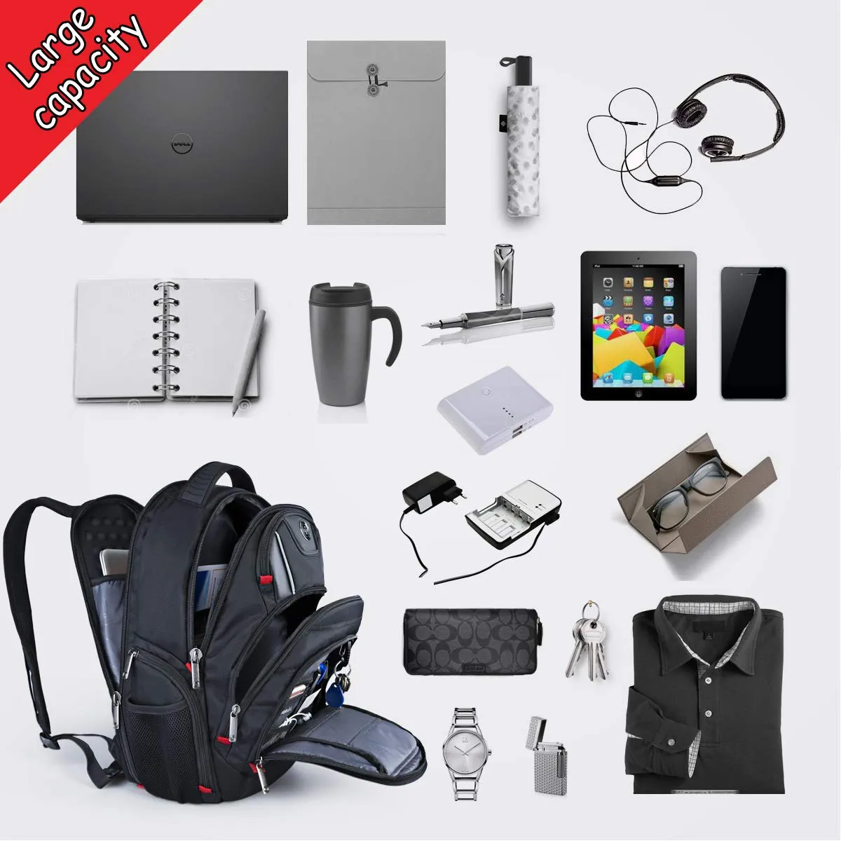 Business Travel Backpack TSA Laptop Backpacks USB/RFID in 15.6 Laptops for Men