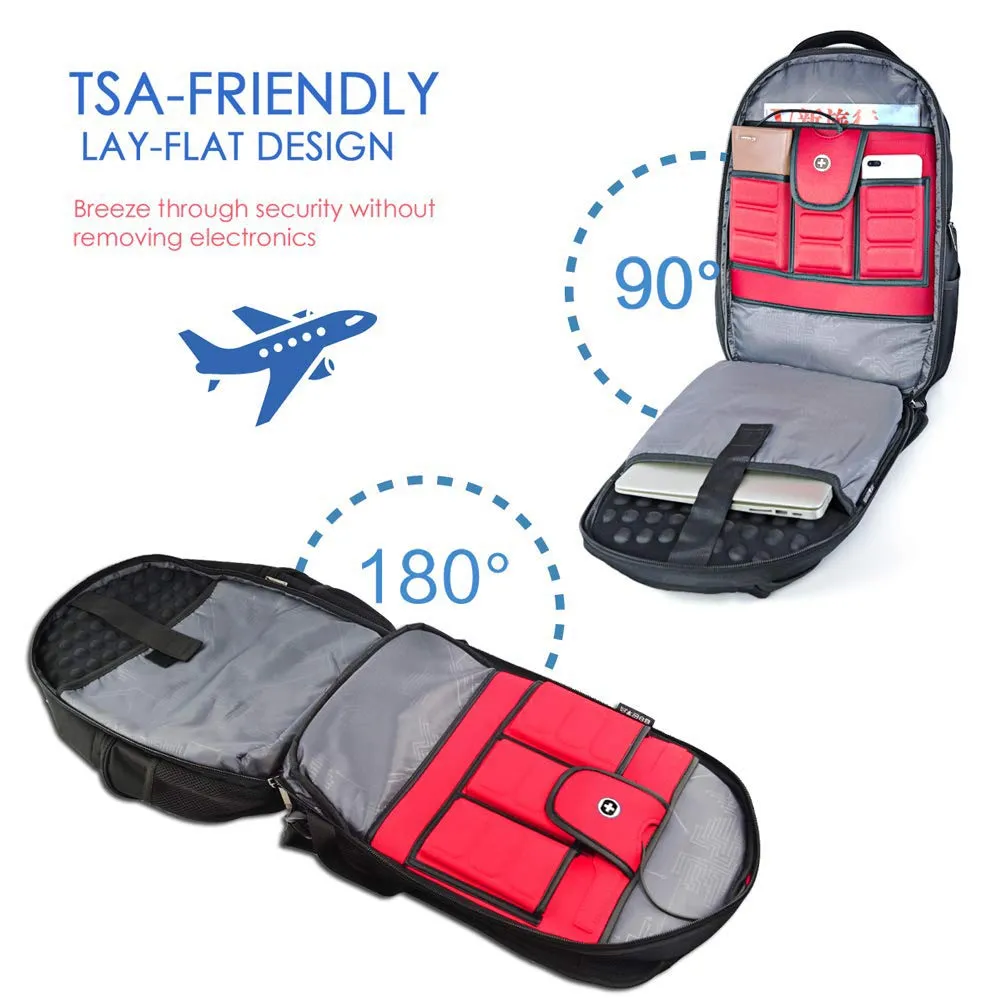 Business Travel Backpack TSA Laptop Backpacks USB/RFID in 15.6 Laptops for Men