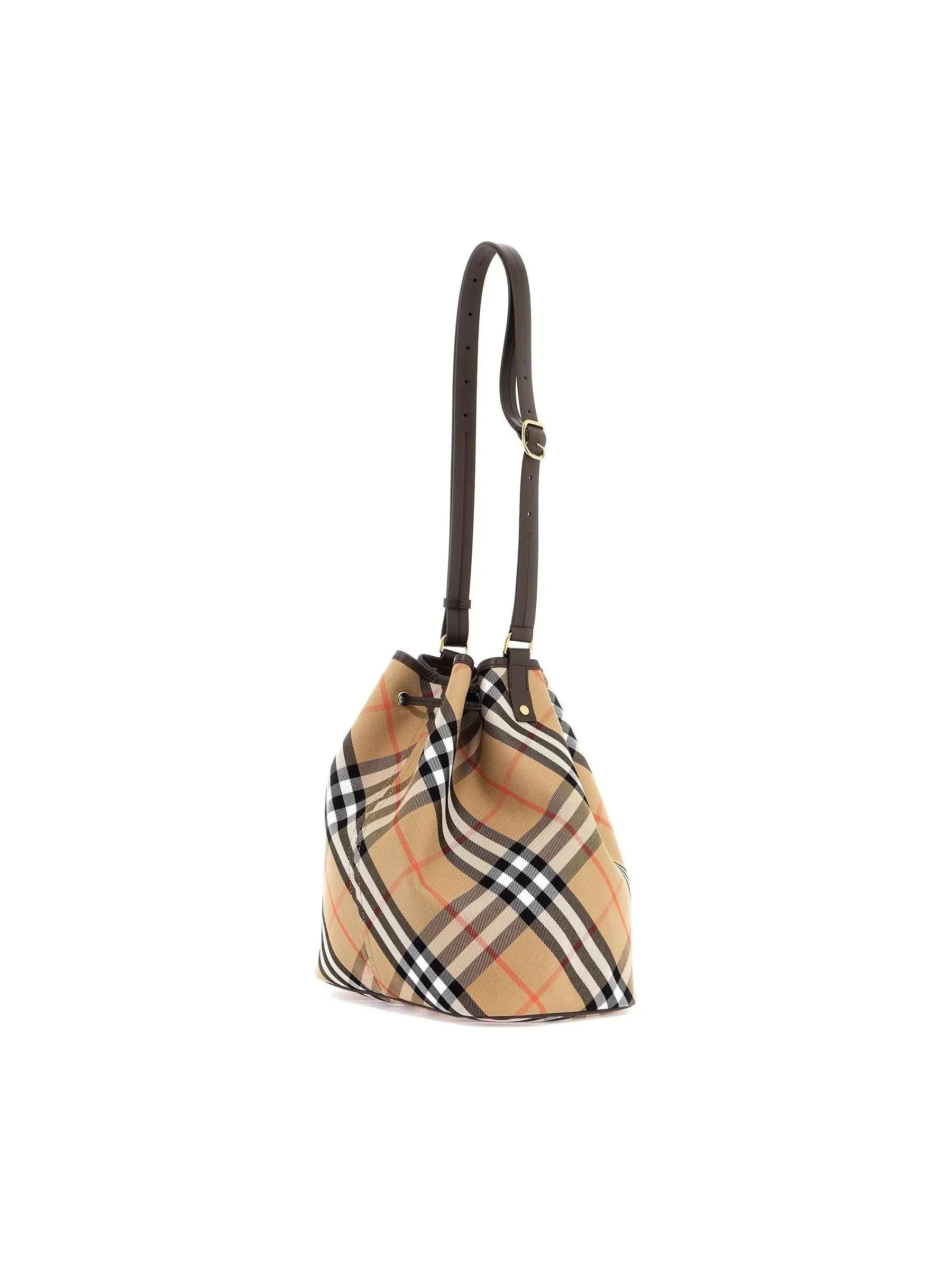 Check Canvas Bucket Bag