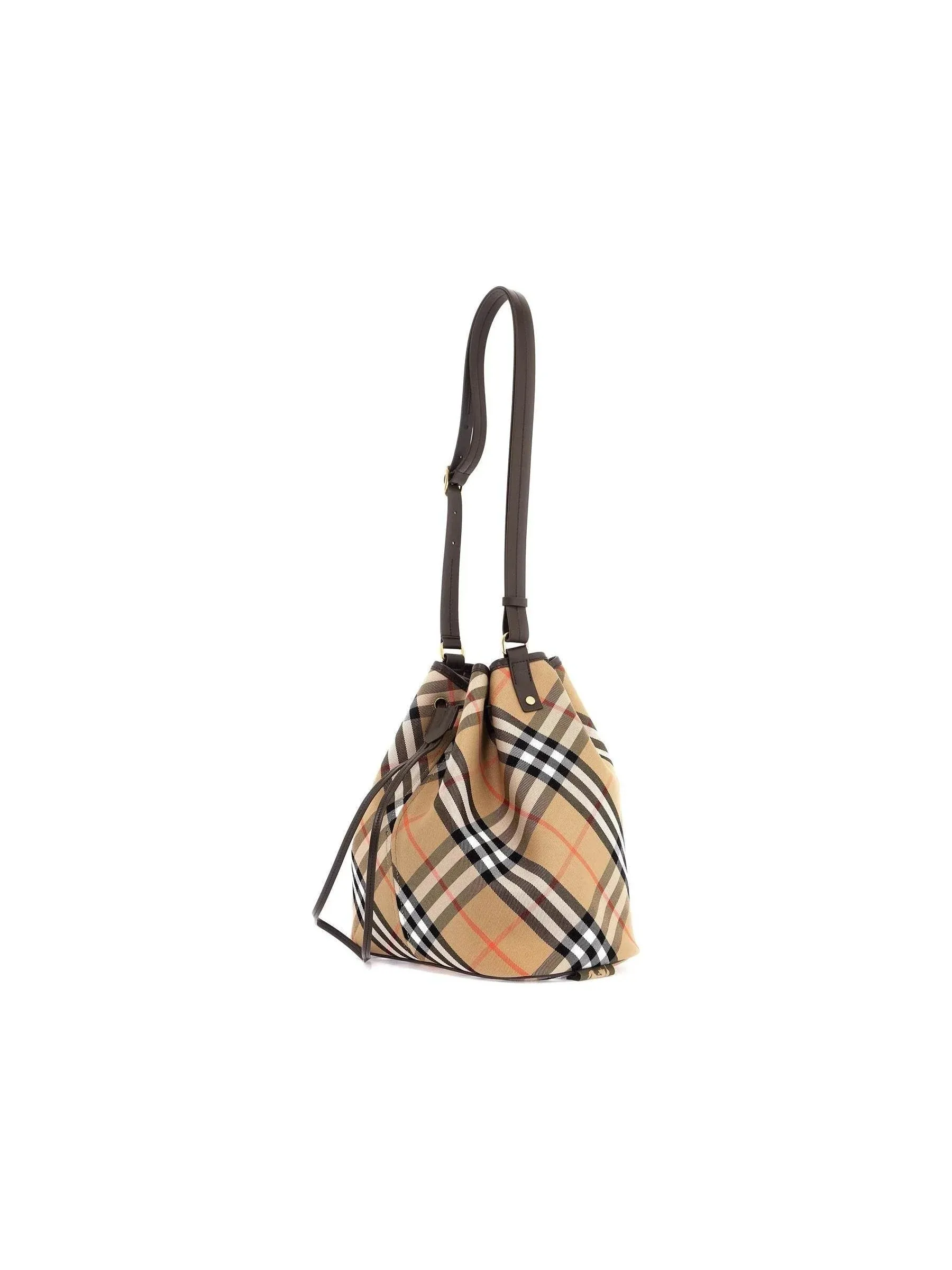 Check Canvas Bucket Bag