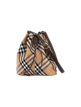 Check Canvas Bucket Bag