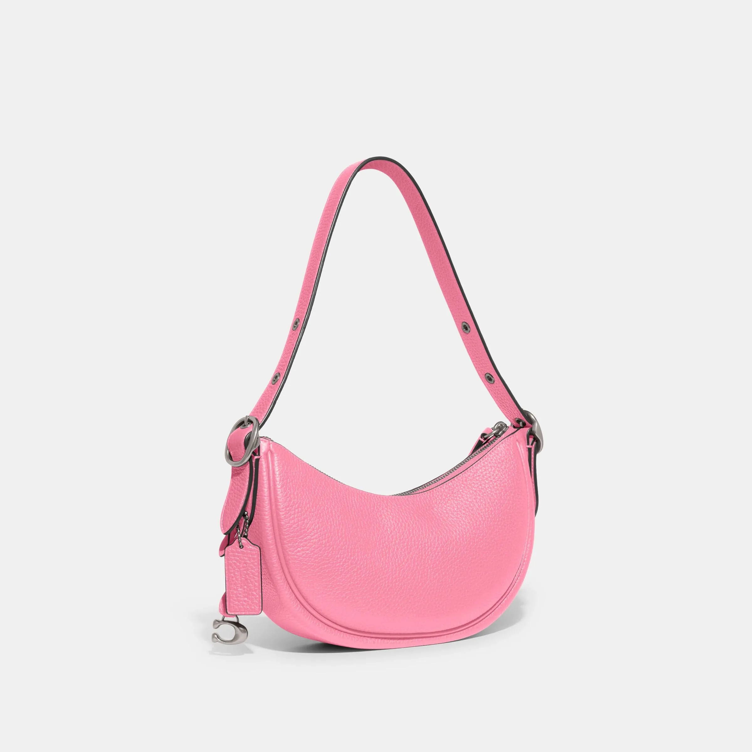 Coach Soft Pebble Luna Bag Flower Pink