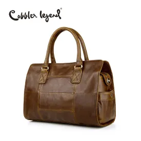 Cobbler Legend New Arrival Genuine Leather Women's Handbags Ladies Brown Cowhide Tote Bag Satchel Briefcase Women Messenger Bags
