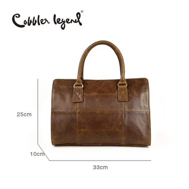 Cobbler Legend New Arrival Genuine Leather Women's Handbags Ladies Brown Cowhide Tote Bag Satchel Briefcase Women Messenger Bags