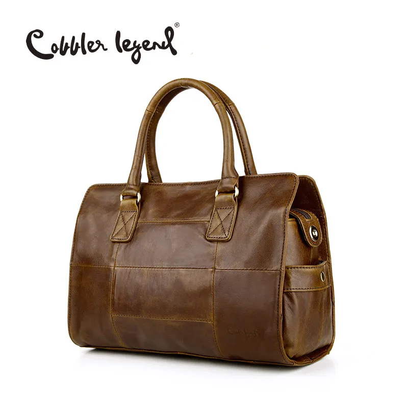 Cobbler Legend New Arrival Genuine Leather Women's Handbags Ladies Brown Cowhide Tote Bag Satchel Briefcase Women Messenger Bags