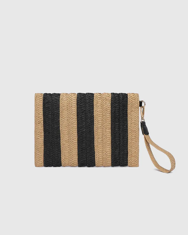 Coco Clutch Natural Black Stripe