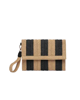 Coco Clutch Natural Black Stripe