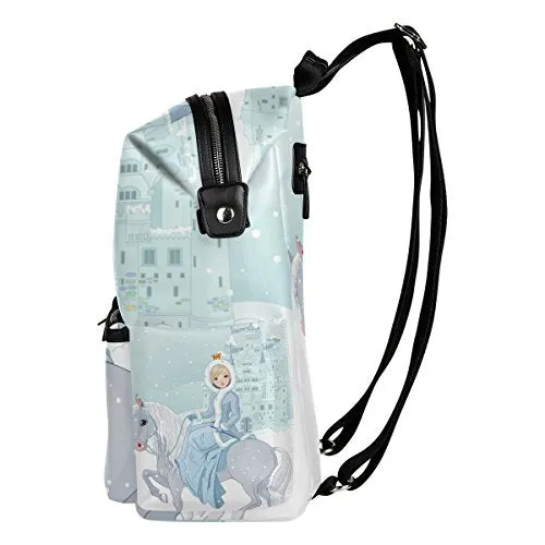 Colourlife Princess Riding Horse Stylish Casual Shoulder Backpacks Laptop School Bags Travel