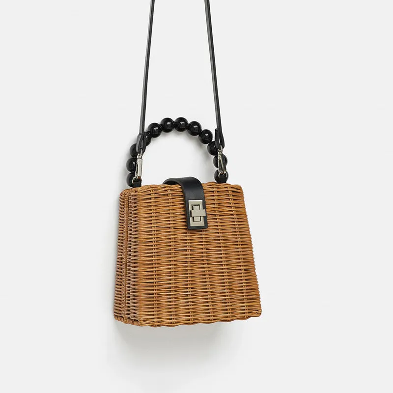 Connie Woman Mini Rattan Handbag