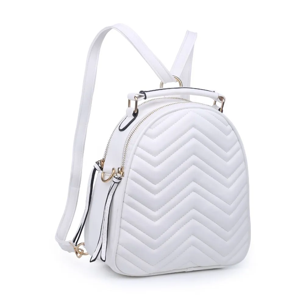 Constance V Stitch Double Zip Backpack