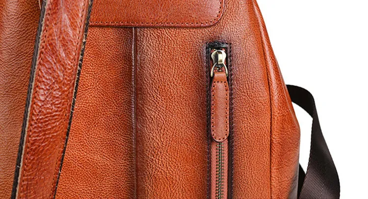 Cool Ladies Leather Black Backpack Purses Leather Bookbag