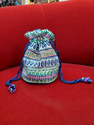 Crystal embellished mini bucket bag