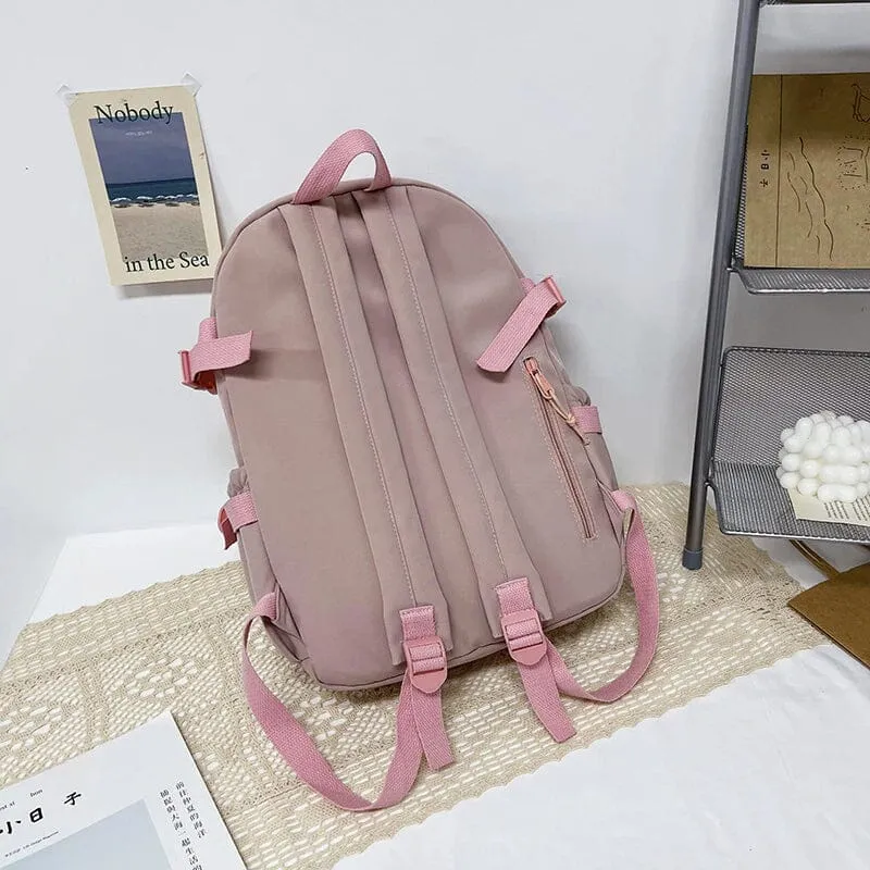 Cute Waterproof Multi-Pocket Women Backpacks with Bear Doll