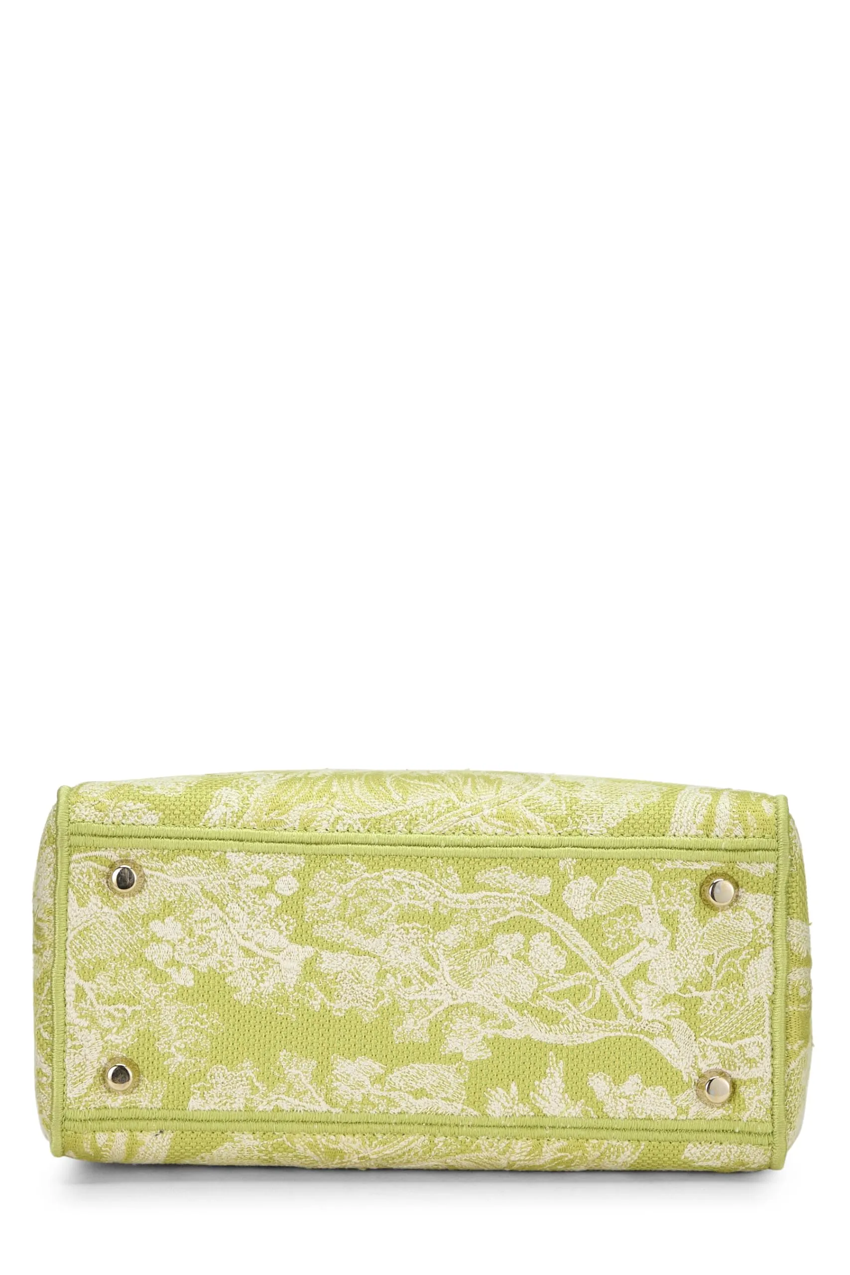 Dior,  Green Embroidered Canvas Lady D-Lite Medium, Green