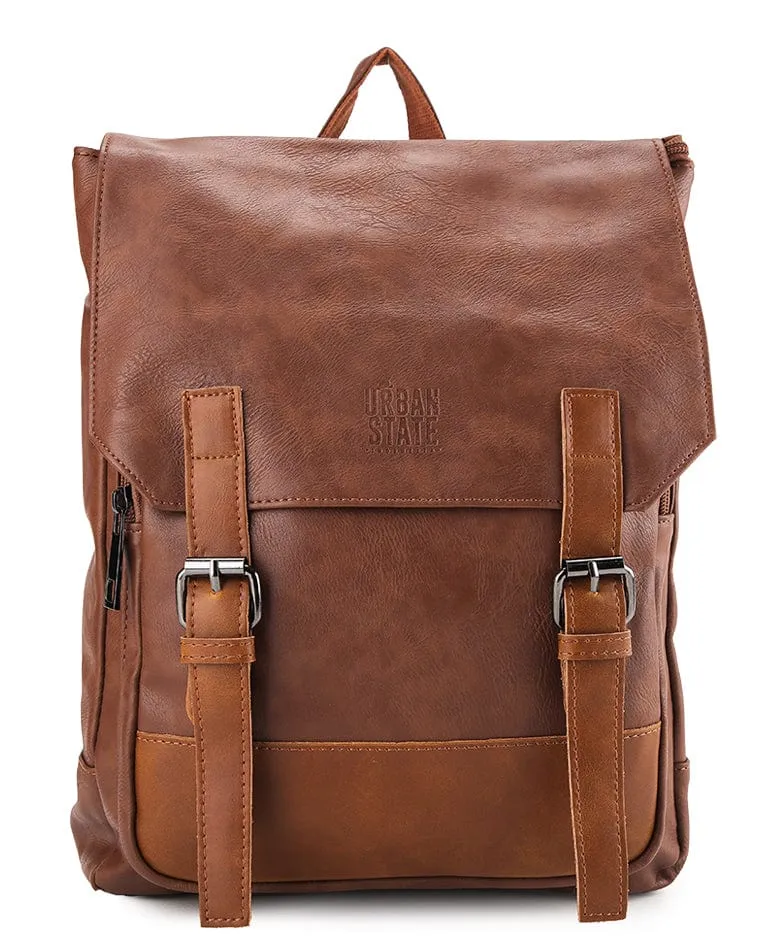 Distressed Leather Relay Backpack - Camel