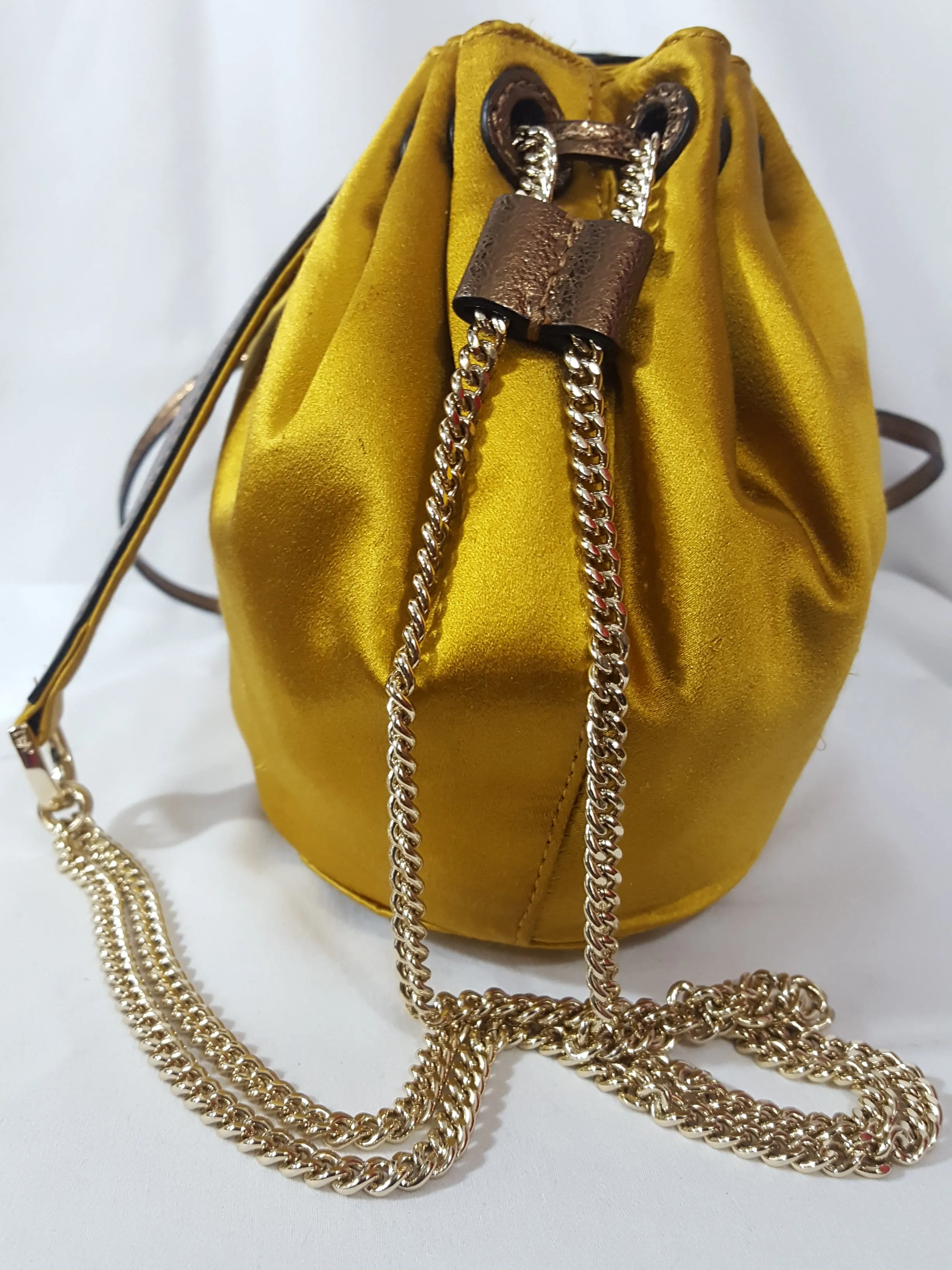 DvF LV PWR Mini Satin Drawstring Bag
