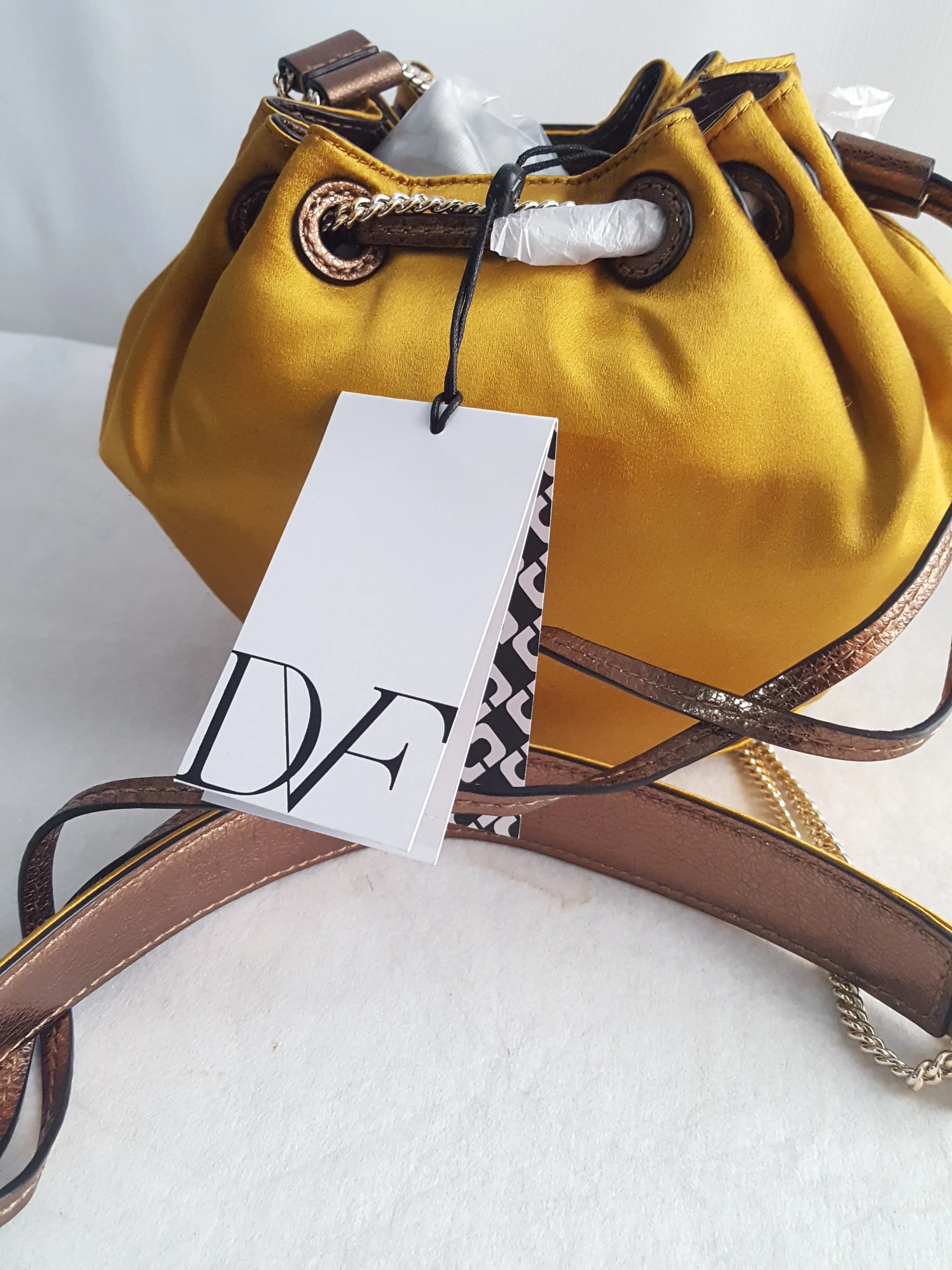 DvF LV PWR Mini Satin Drawstring Bag